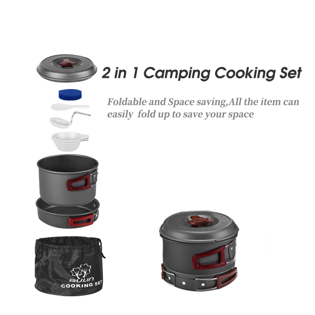 Camping-Kochgeschirr-Set aus leichtem Aluminium